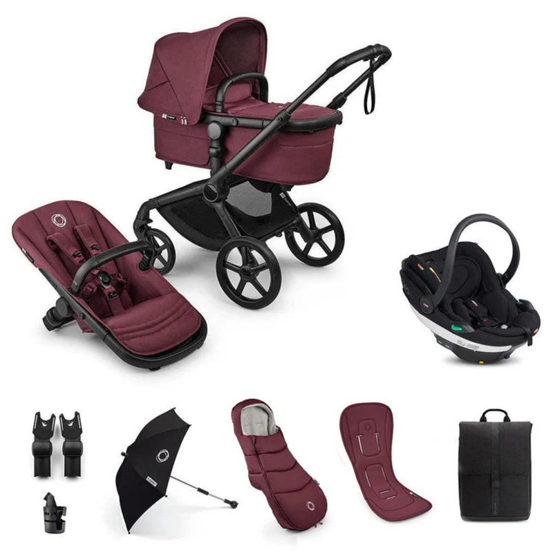 Bugaboo Fox 5 Renew Ultimate + BeSafe Go Beyond Travel System – Dark Cherry