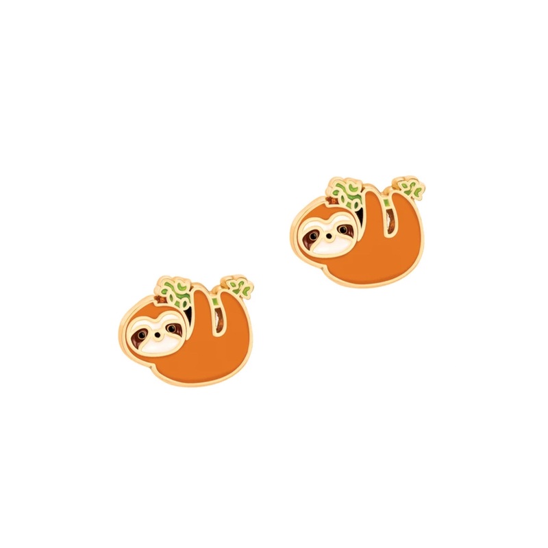 Girl Nation Cutie Enamel Playful Sloth Stud Earrings