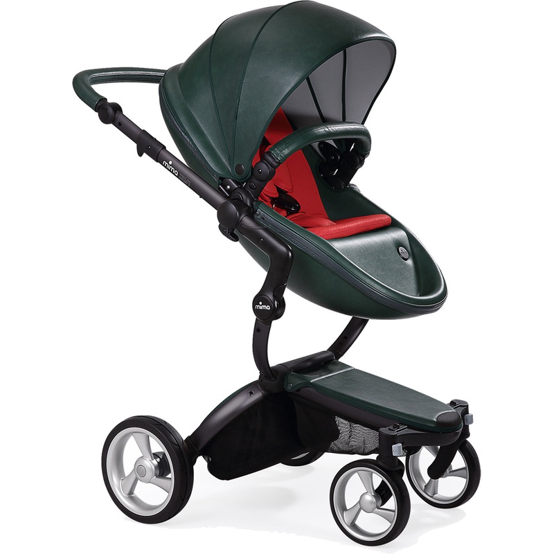 Mima Xari Complete Stroller, Black – British Green / Ruby Red