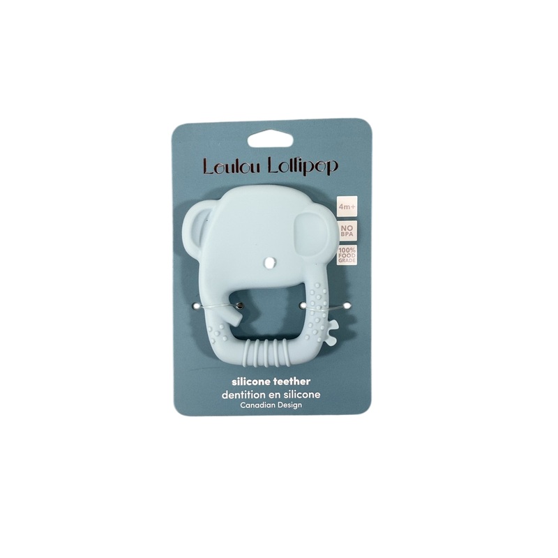 LouLou Lollipop Silicone Teether, Wild Elephant