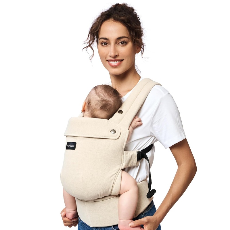 Momcozy PureHug Baby Carrier, Light Amber, Cotton Linen