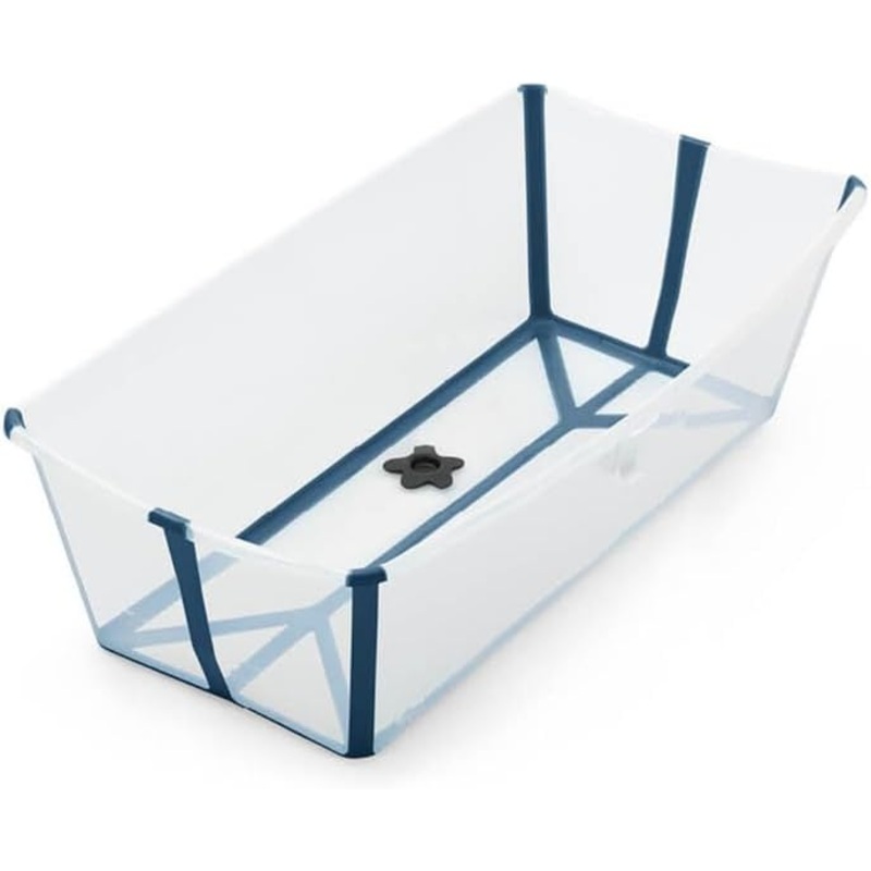 Stokke Flexi Bath Foldable Baby Bathtub, Transparent Blue, XLarge