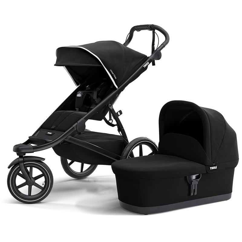 Thule Urban Glide 2 Single Jogging Stroller + Bassinet Bundle – Black / Black