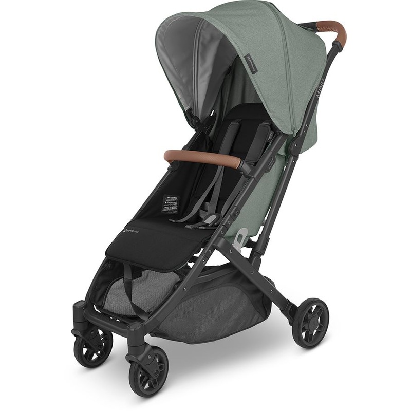 UPPAbaby OPEN BOX MINU V2 Compact Stroller – Gwen (Green Melange / Carbon / Saddle Leather)