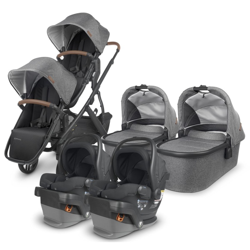 UPPAbaby VISTA V2 Twin Double Stroller + MESA V2 Travel System Bundle – Greyson / Jake