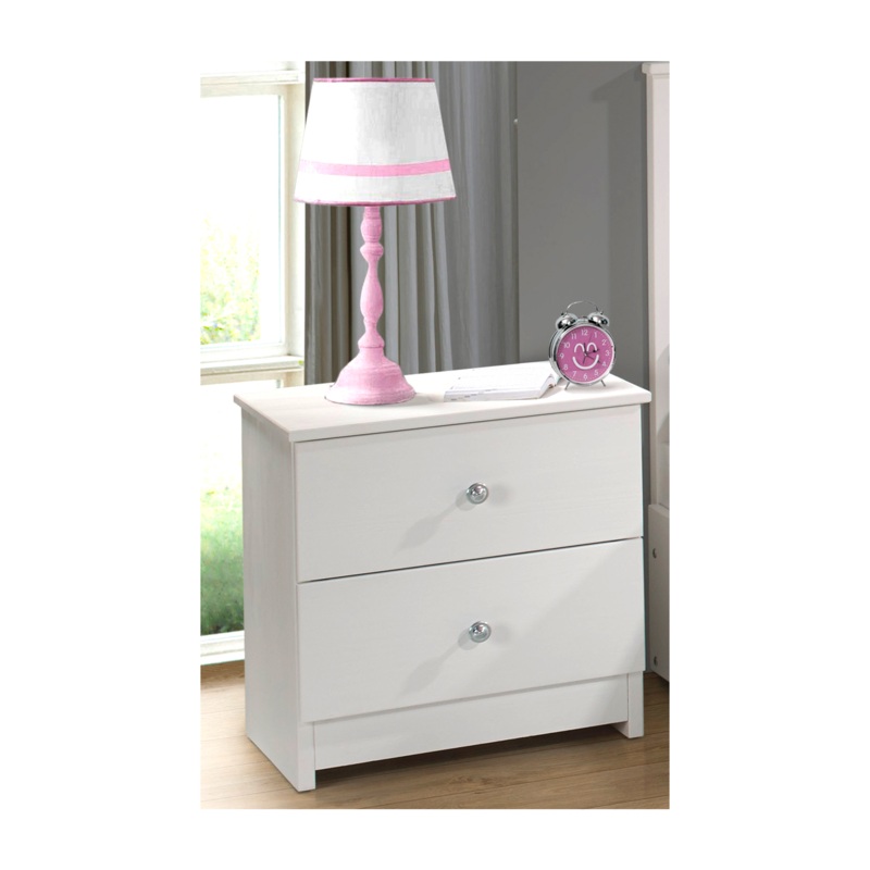 Wire Brushed 2 Drawer Nightstand