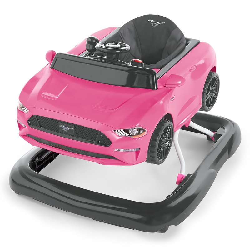 Bright Starts Ways To Play 4-In-1 Baby Activity Walker, Mustang, Pink
