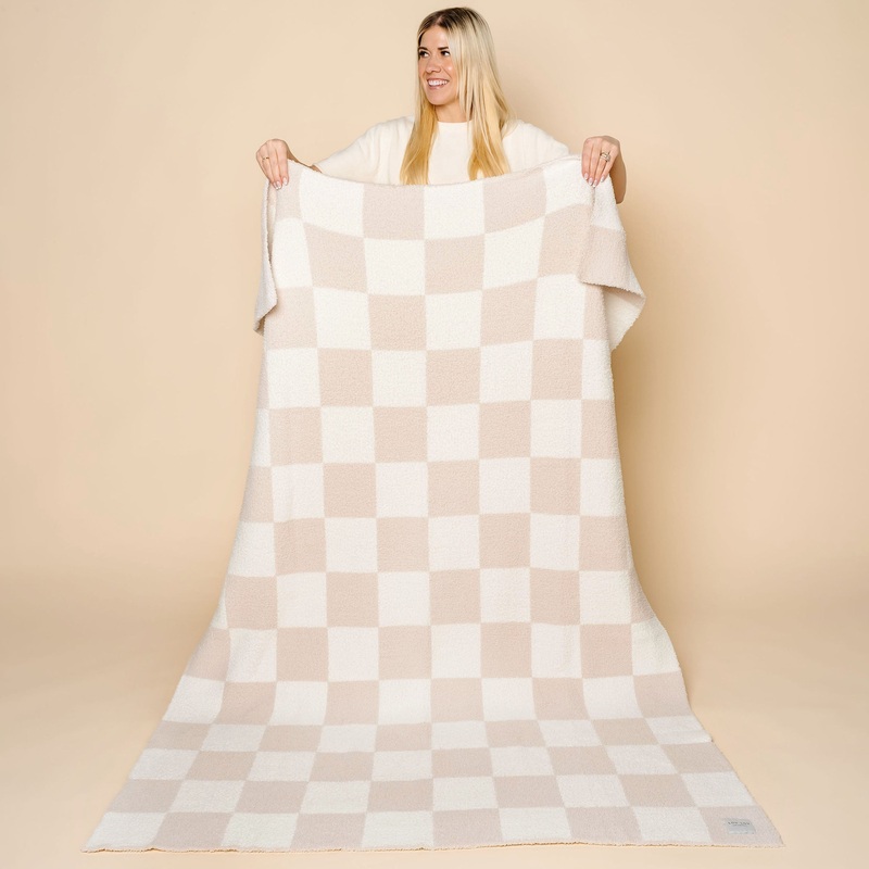 Chenille Blanket – Dune Check – Adult/Throw