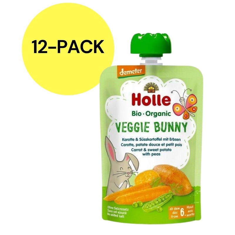 Holle Organic Pouches 6+ – Veggie Bunny Veggie Puree (12 Pack)