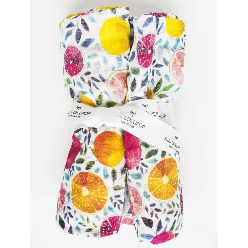 Loulou Lollipop Luxe Muslin Swaddle – Summer Citrus