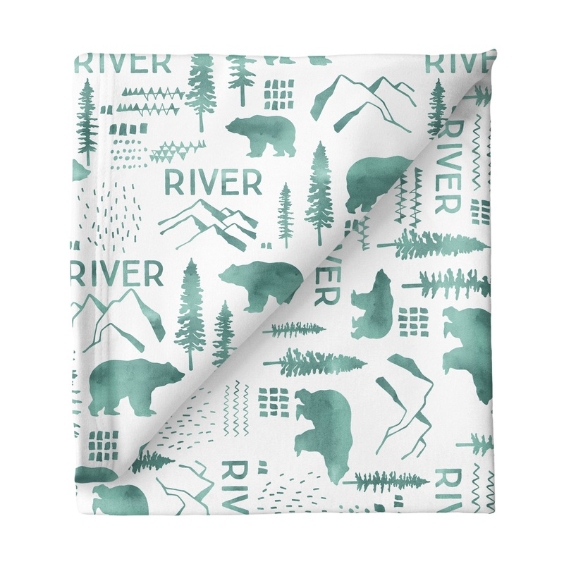 Sugar + Maple Large Stretchy Blanket – Woodland Green