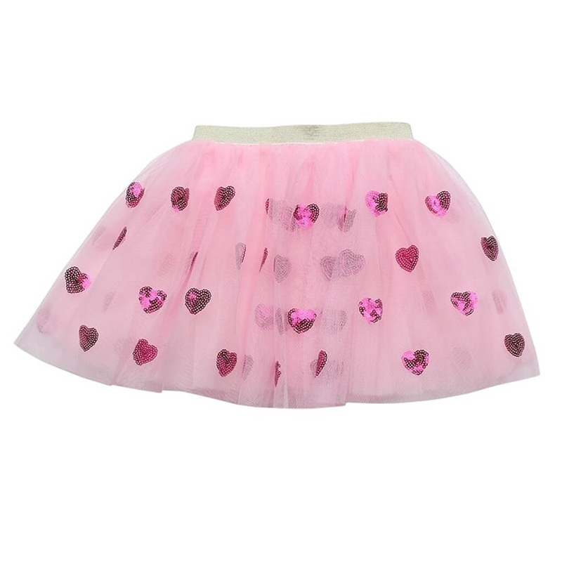 Tutu Hot Pink Tulle with Pink Hearts