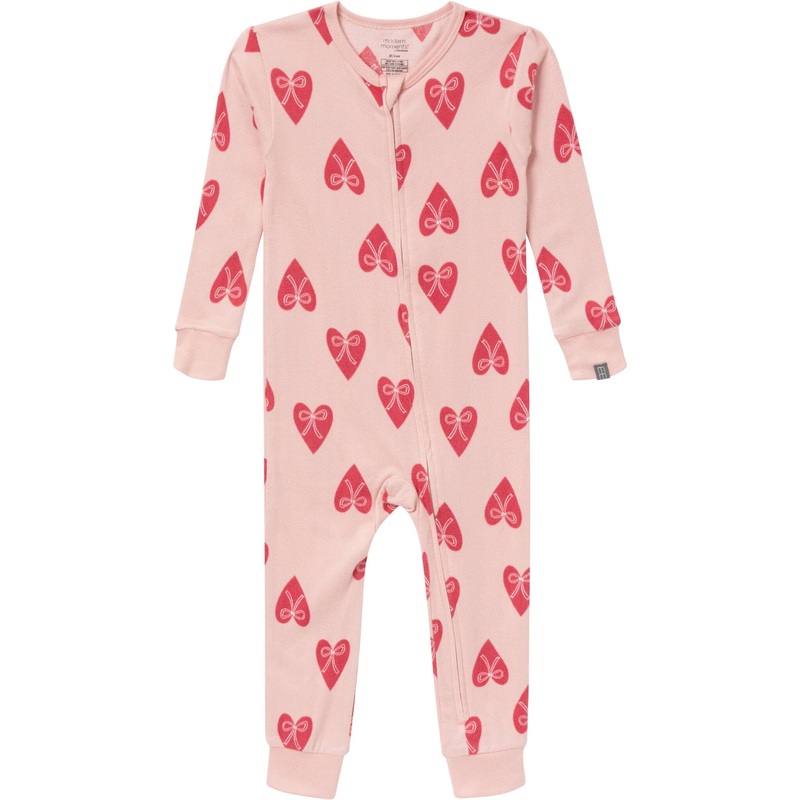 Baby & Toddler Girls Pink Hearts Snug Fitting Footless Pajamas