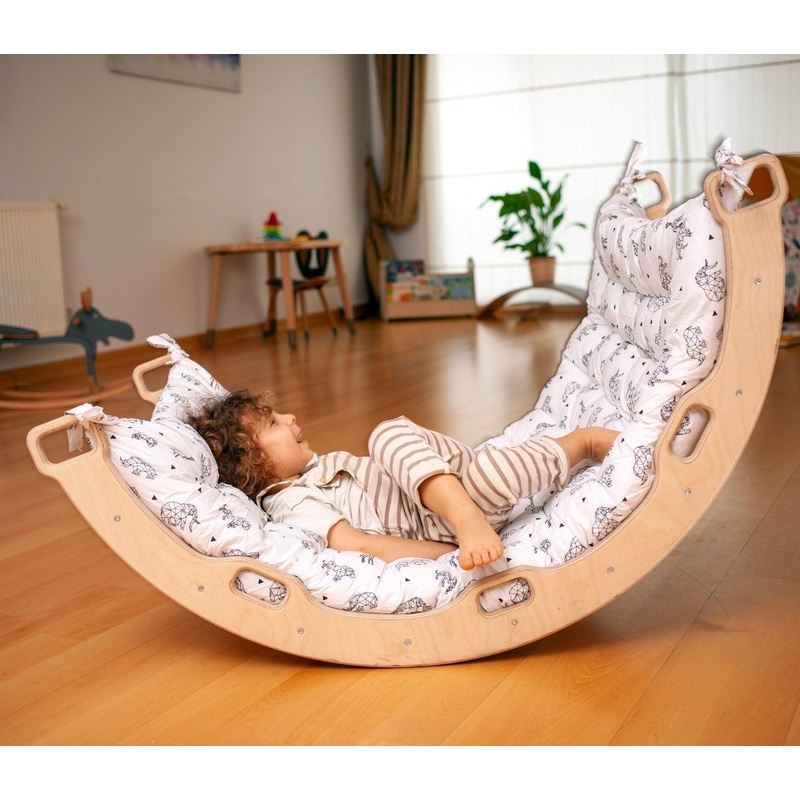 Climbing Arch Rocker With Origami Pillow | Montessori Play Set