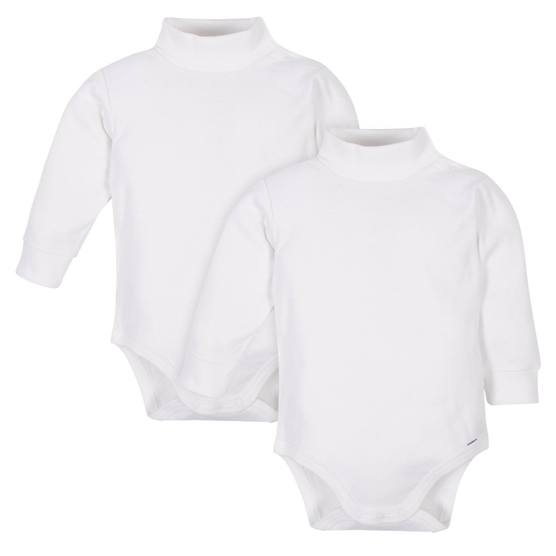 Onesies Baby & Toddler 2-Pack Long Sleeve White Turtleneck Bodysuits