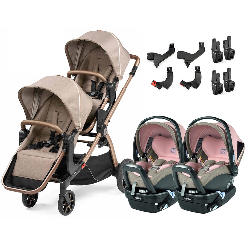 Peg Perego YPSI + Primo Viaggio 4-35 Nido Twin Travel System Bundle – Mon Amour