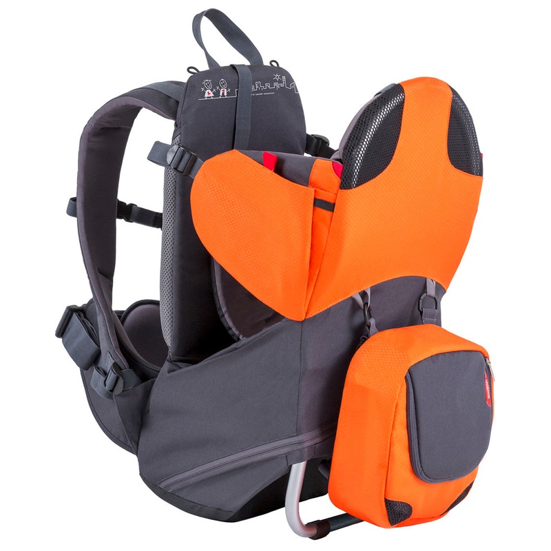 Phil & Teds Parade Backpack Diaper Bag Baby Carrier – Orange / Grey
