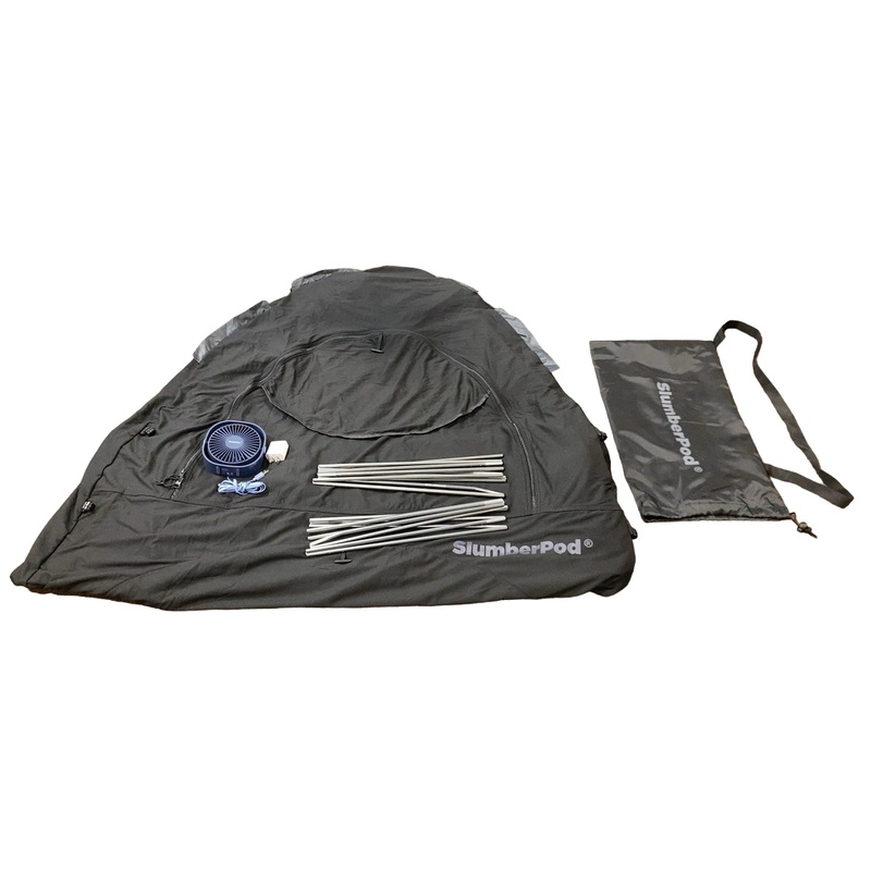 SlumberPod 3.0 Sleep Canopy with Fan, Black with Gray Accents