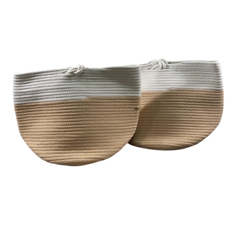 Sprucely Nesting Rope Baskets Set Of 2, Medium, Oat