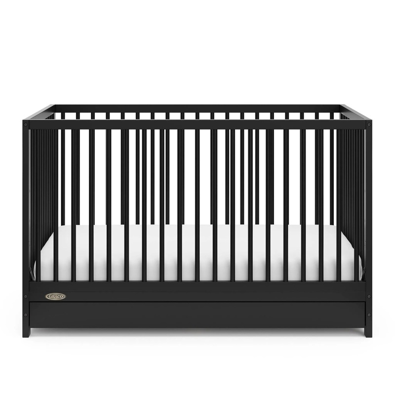 Teddi 5-in-1 Convertible Crib with Drawer – Black