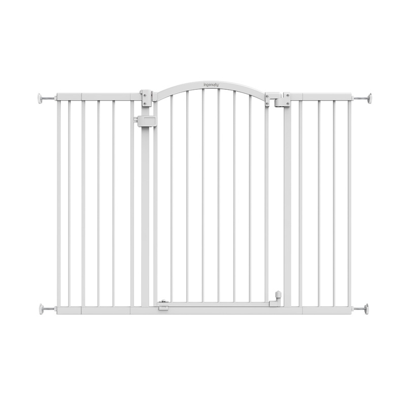 The Thruway 53W Series Pet and Baby Gate, Openings 29.5″-53″ Wide, 38″ Tall – White