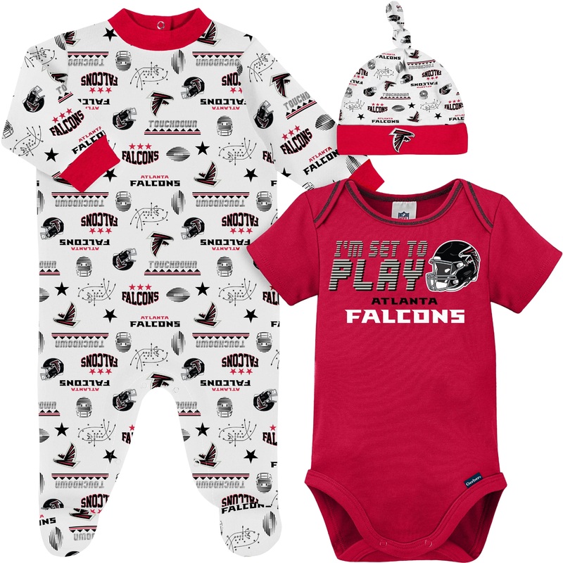 3-Piece Baby Boys Falcons Bodysuit, Sleep ‘n Play, & Cap Set