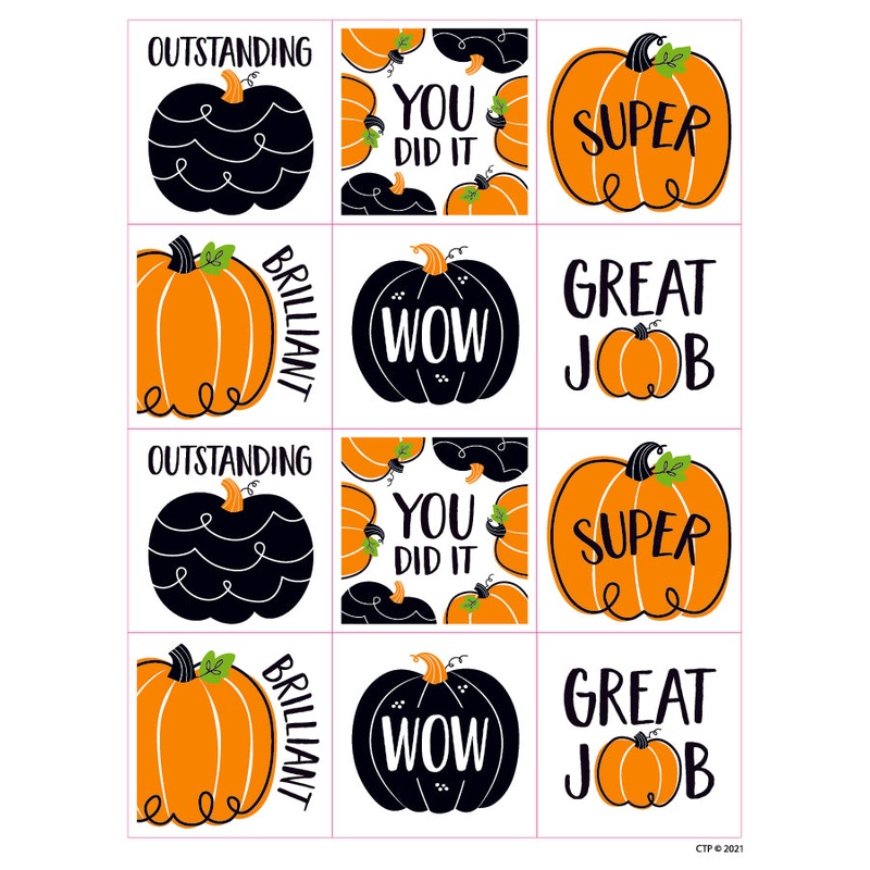 Doodle Pumpkin Stickers (Core Decor)