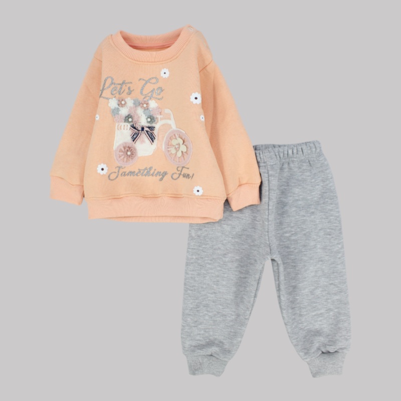 “Let’s Go” Long-Sleeved Fleeced Pajama