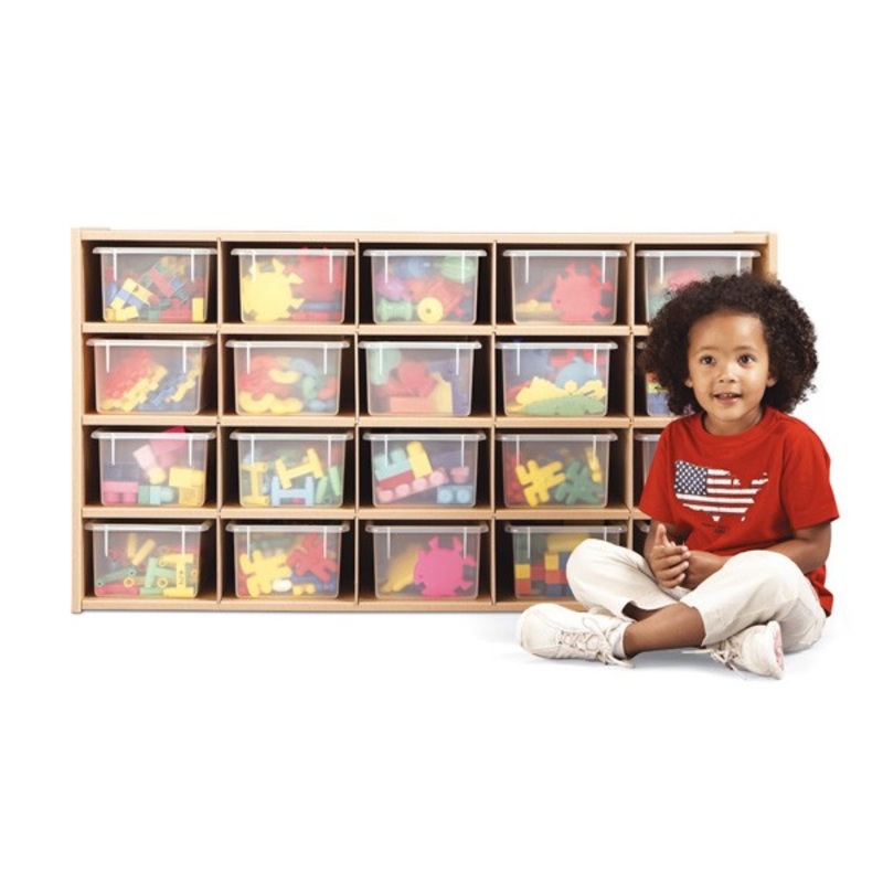 Young Time 20 Cubbie-Tray Storage – with Clear Trays