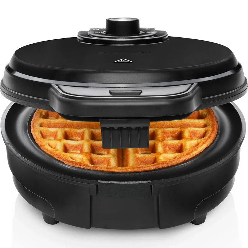 Anti-Overflow Belgian Waffle Maker w/ Shade Selector, Non-Stick Plates – Black