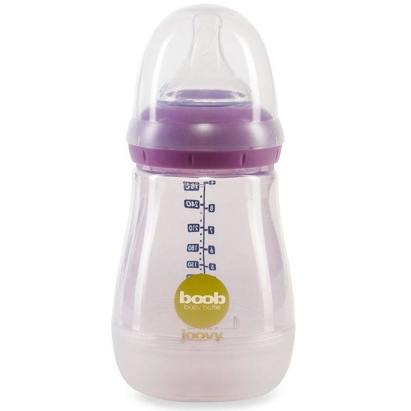 Joovy Boob PP Baby Bottle + Insulator – 9 oz, Purple