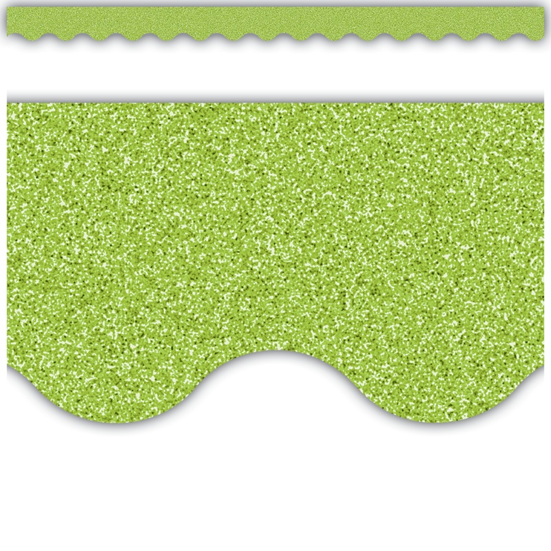 Lime Glitz Scalloped Border Trim(DISC)