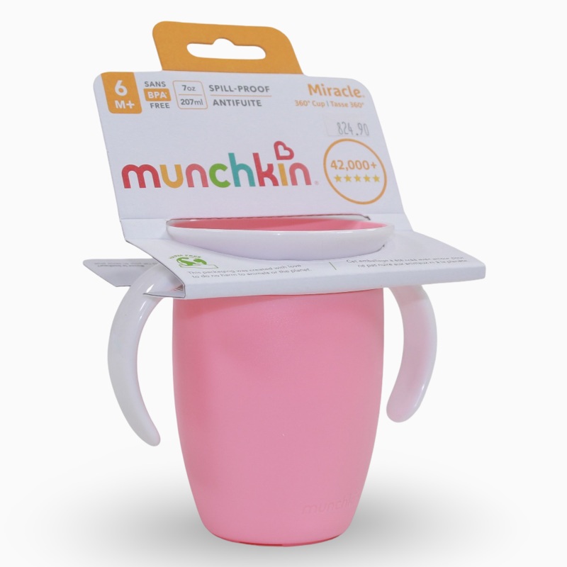 Munchkin Miracle 360 Trainer Cup 7 oz – Pink 6 months +