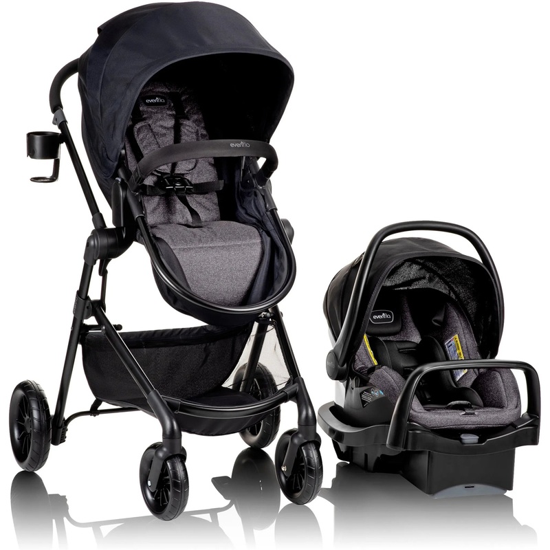 Pivot Modular Travel System with LiteMax Infant Car Seat with Anti-Rebound Bar – Casual Gray