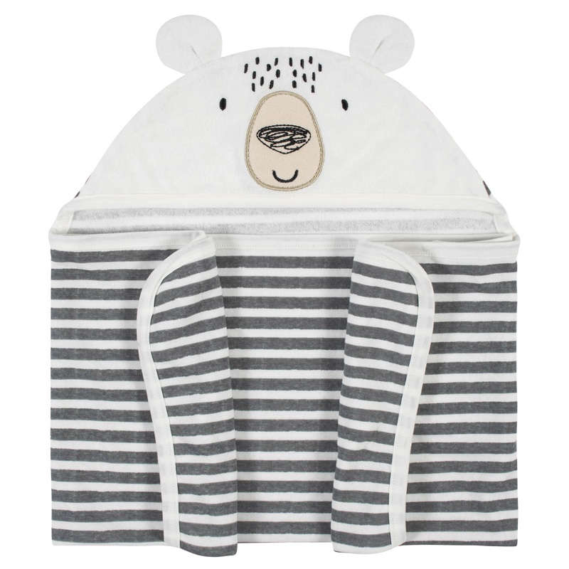 Baby Boys Bear Hooded Bath Wrap