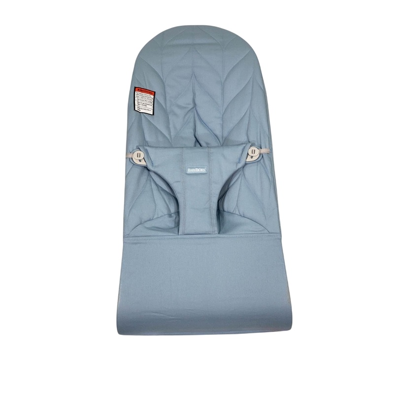 BabyBjorn Bouncer Bliss, Blue Cotton Petal Quilt, Light Gray Frame
