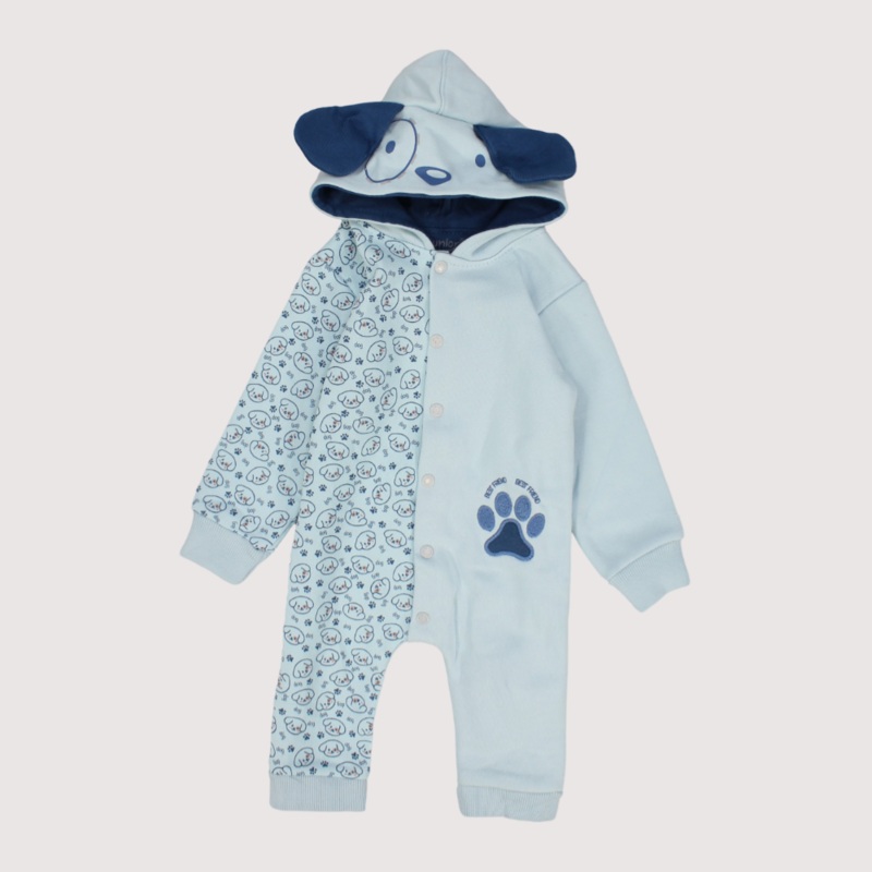 Cute Paw Long-Sleeved Hooded Footless Onesie