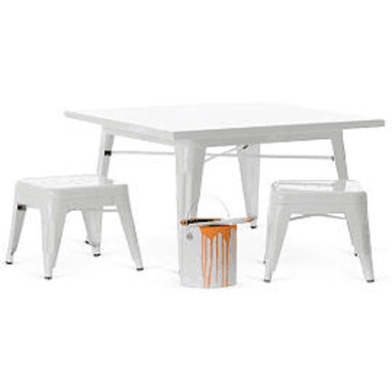 Little Nest Industry Table & Stool Set in White