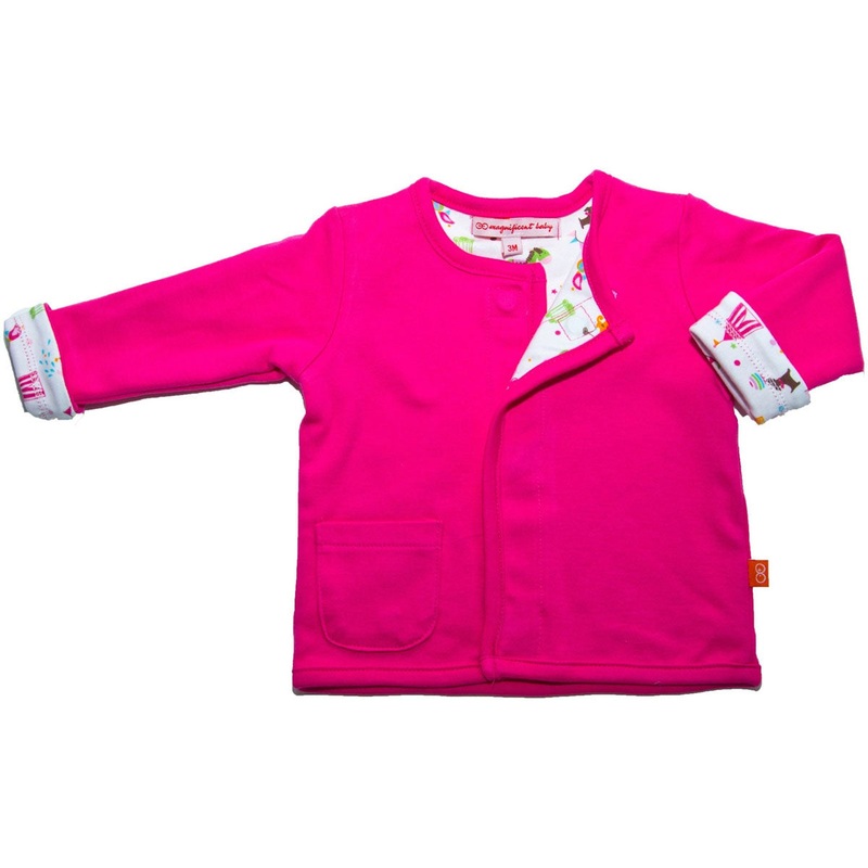 Magnificent Baby Reversible Cardigan – Girl’s Circus / Solid – 6 Months