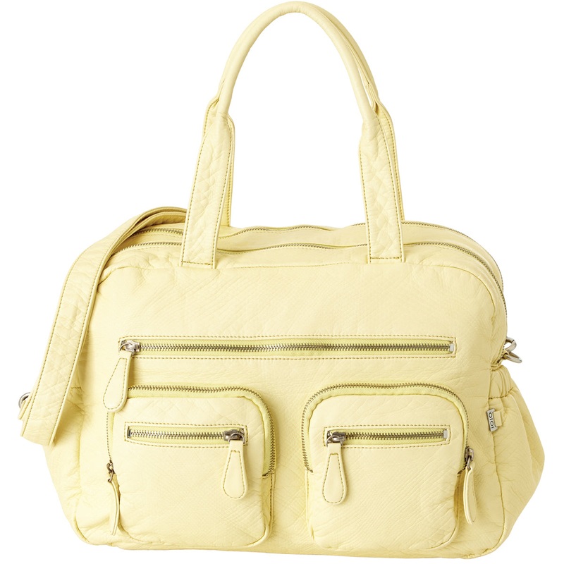 OiOi Faux Lizard Carryall Diaper Bag in French Vanilla