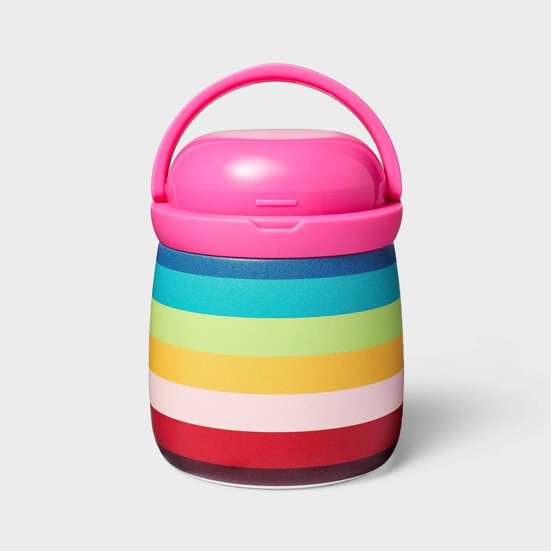 Rainbow Striped Insulated Hot Cold Stainless Steel Food Container (See Description)