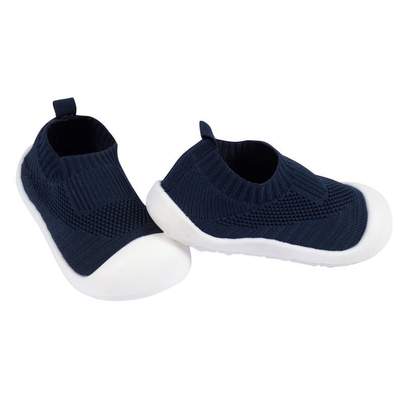 Toddler Neutral Navy Stretchy Knit Slip-On Sneaker