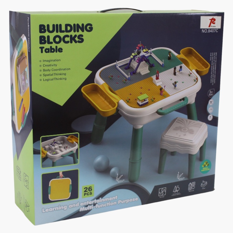 Building Blocks Table with Chair  26 Pieces