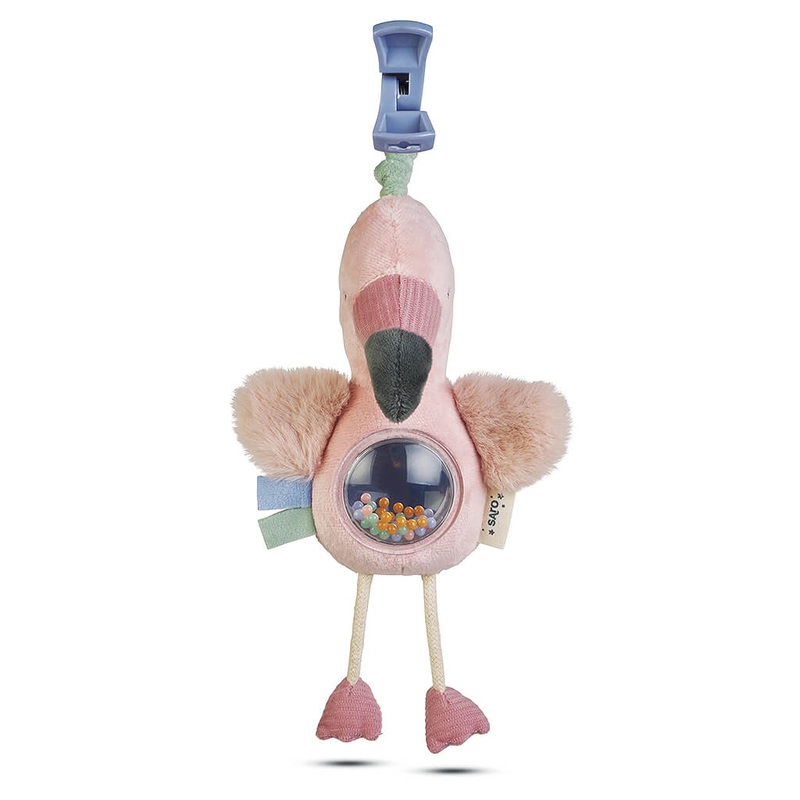 Jungle Party Mirror Rattle Flamingo