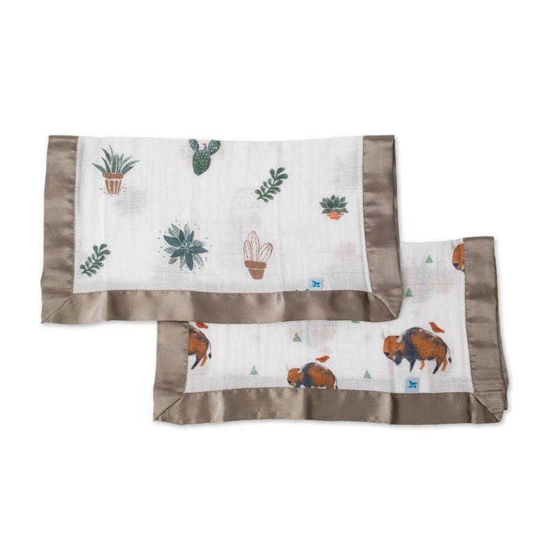 Little Unicorn Cotton Muslin Security Blanket, 2 Pack – Bison + Prickle Pots