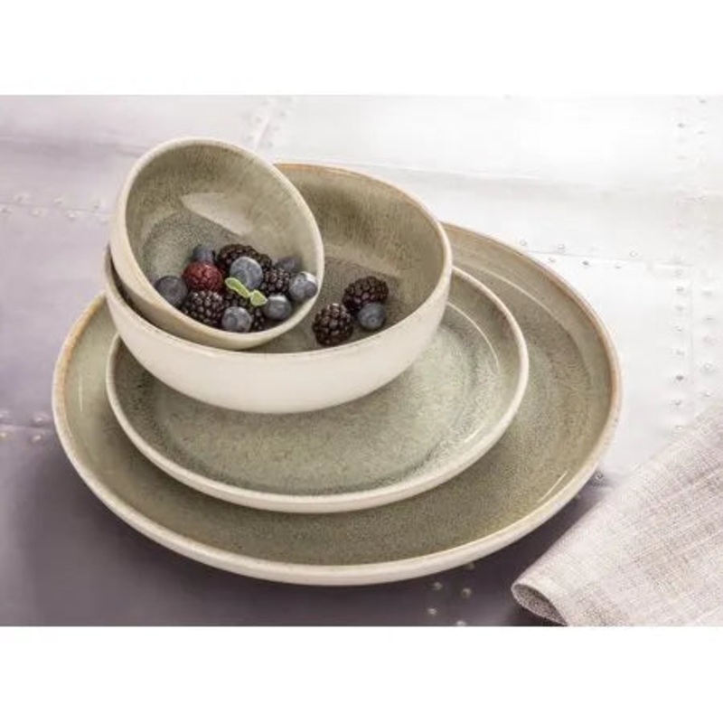 Resona Moss Green 16 Piece Dinnerware Set, Service for 4 – Moss Green