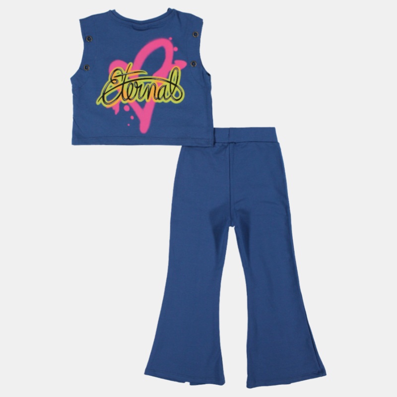 Girls Indigo Sleeveless 2-Piece Outfit Set  Lovely Vibes