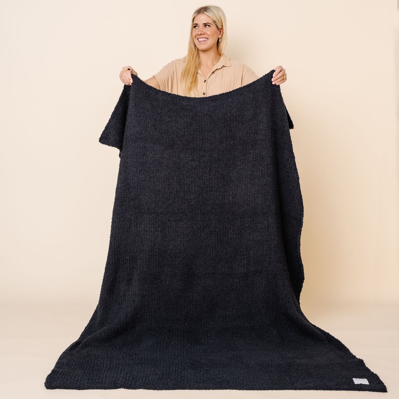 Chenille Blanket – Charcoal – Adult/Throw
