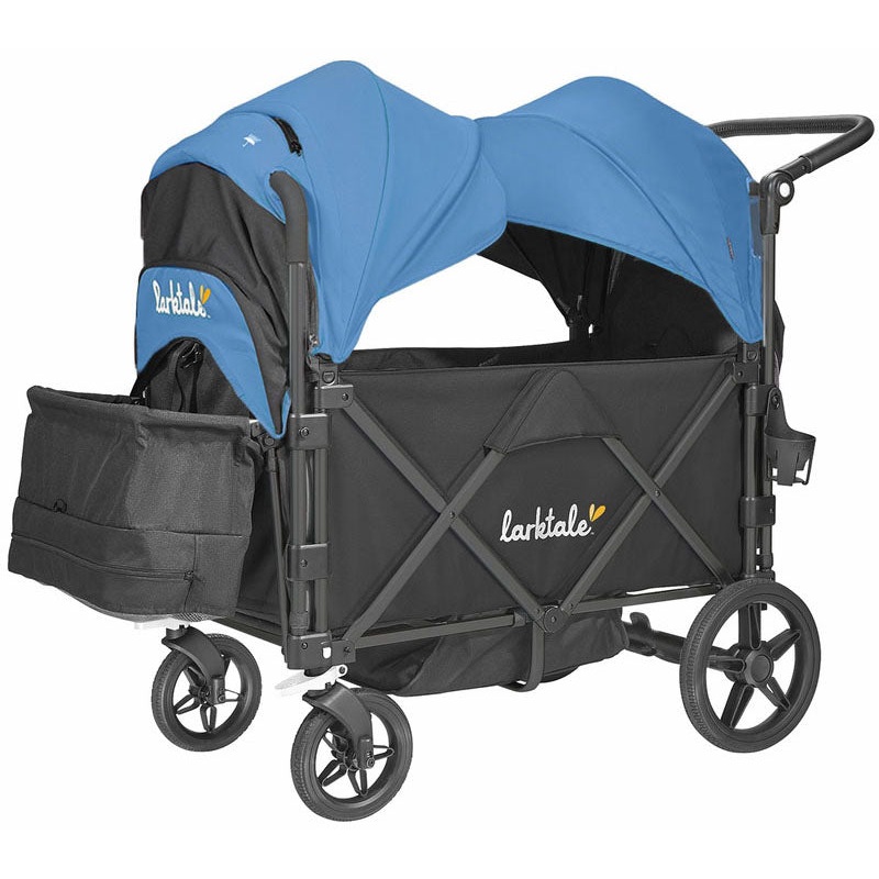 Larktale Caravan (2 Seater) Stroller Wagon Complete Bundle – Byron Black / Freshwater Blue