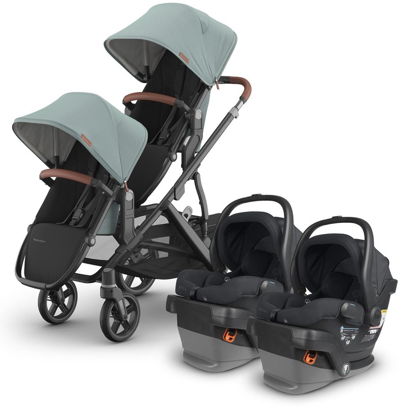 UPPAbaby Vista V3 Twin Stroller with RumbleSeat V3 + Mesa V2 Travel System Bundle – Kenzi / Jake